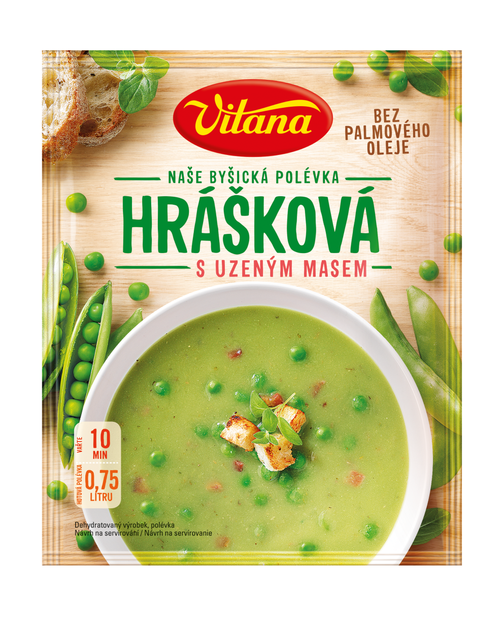 Hrášková polévka s uzeným masem