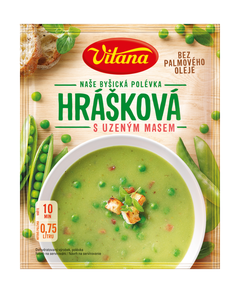 Hrášková polévka s uzeným masem