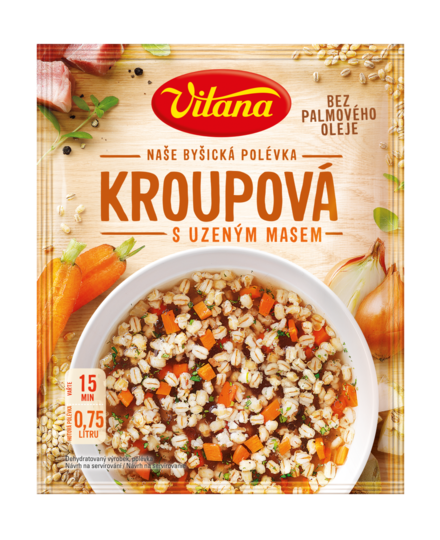 Kroupová s uzeným masem
