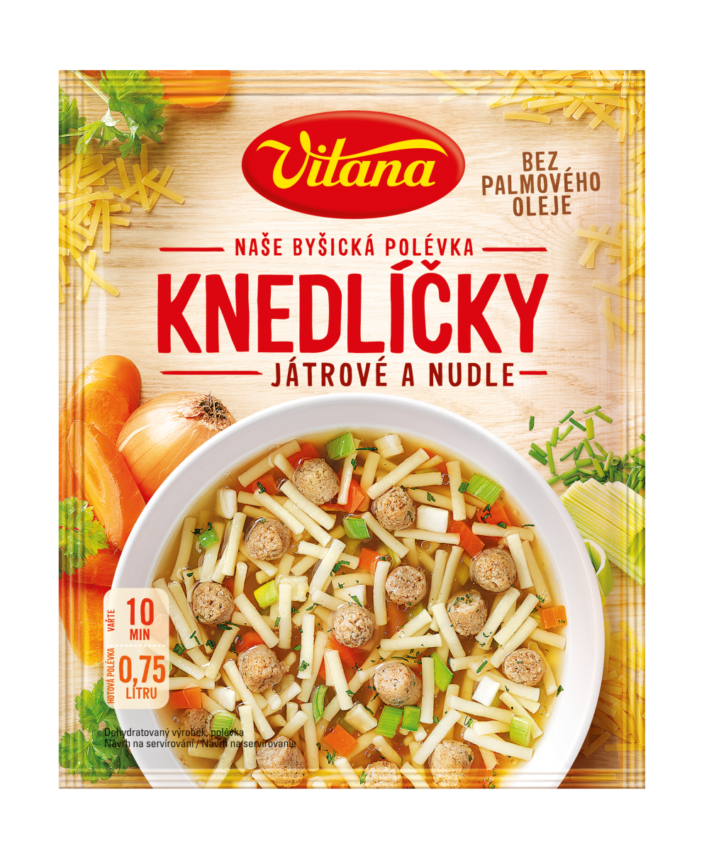 Polévka s játrovými knedlíčky a nudlemi