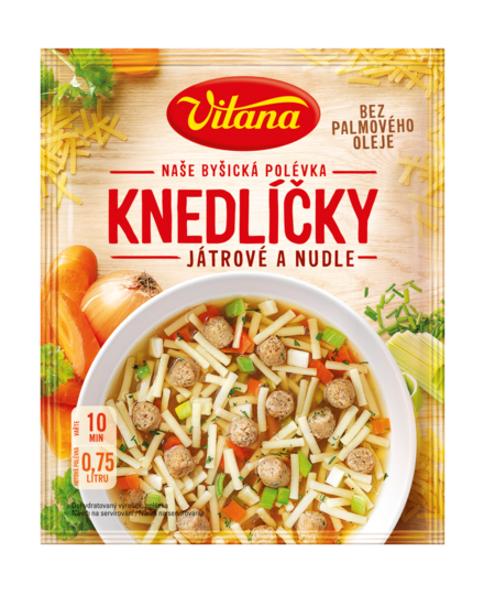 Polévka s játrovými knedlíčky a nudlemi