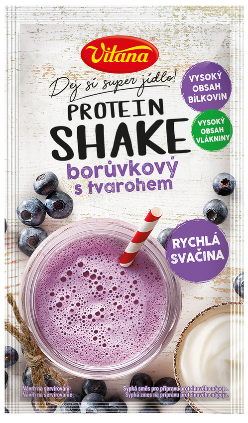 Protein shake borůvkový s tvarohem
