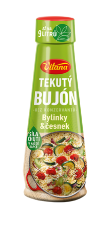 Tekutý bujón bylinky a česnek