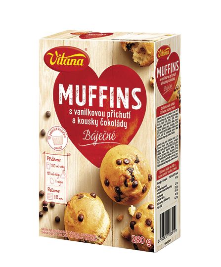 Vanilkové Muffins s kousky čokolády