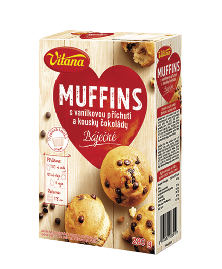 Vanilkové Muffins s kousky čokolády