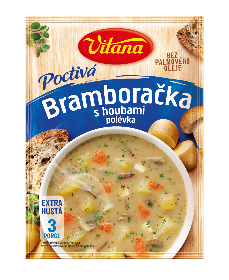 Poctivá bramboračka s houbami