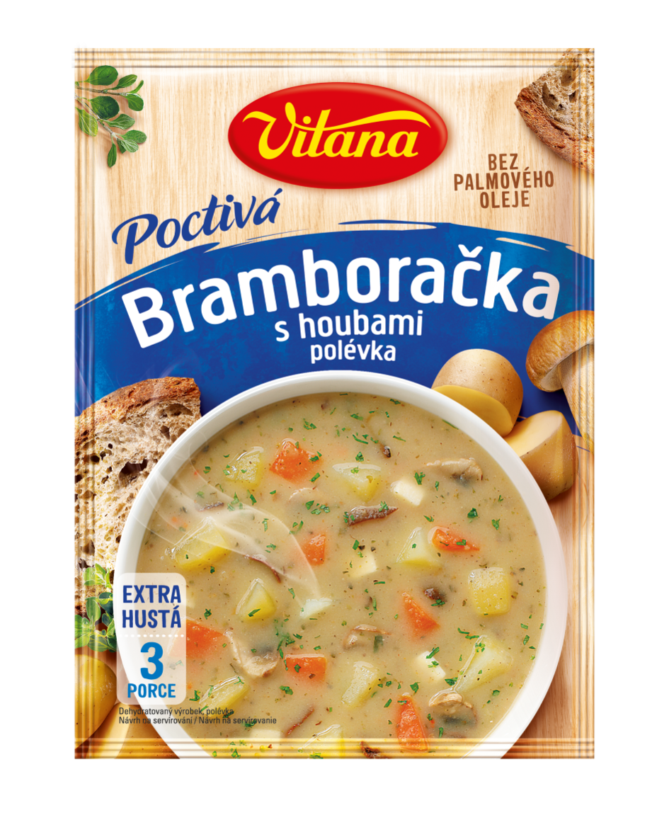 Poctivá bramboračka s houbami