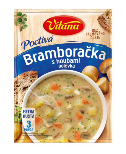 Poctivá bramboračka s houbami